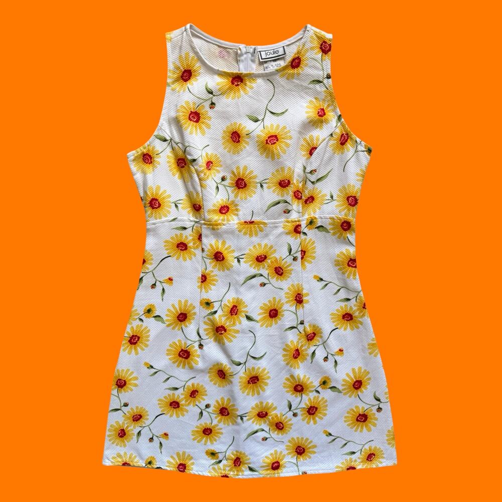 90's vintage sunflower floral grunge bodycon mini dress MEDIUM joule